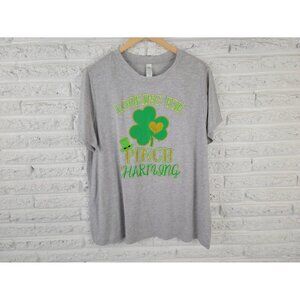 Celebrate Womens Plus 3XL Gray St Patricks Day T-Shirt Glitter Tee NOV146E
